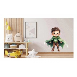 Sticker decorativ Baiat Supererou, Verde, 61 cm, 1309STK-3 Sticker decorativ Baiat Supererou, Verde, 61 cm, 1309STK-3