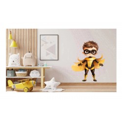 Sticker decorativ Baiat Supererou, Galben, 81 cm, 1309STK-8