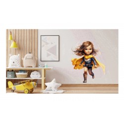 Sticker decorativ Fata Supererou, Galben, 70 cm, 1310STK-2 Sticker decorativ Fata Supererou, Galben, 70 cm, 1310STK-2