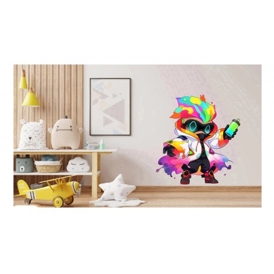 Sticker decorativ Baiat Supererou, Alb, 62 cm, 1311STK-1