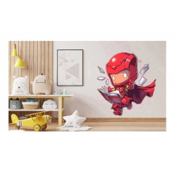 Sticker decorativ Baiat Supererou, Rosu, 62 cm, 1311STK-3