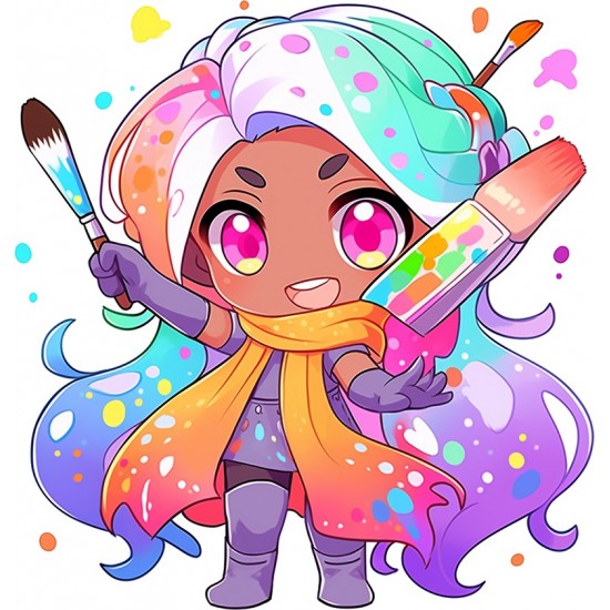 Sticker decorativ Fata Supererou, Roz, 63 cm, 1311STK-7