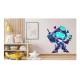 Sticker decorativ Supererou, Turcoaz, 64 cm, 1311STK-9