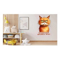 Sticker decorativ Pisica, Portocaliu, 83 cm, 1313STK-1
