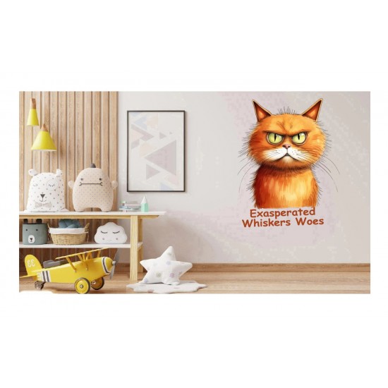 Sticker decorativ Pisica, Portocaliu, 83 cm, 1313STK-1