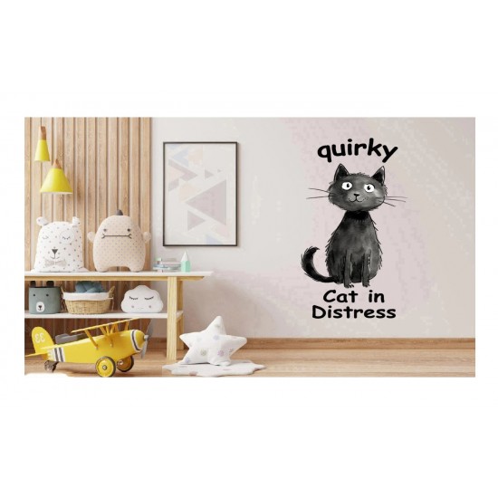 Sticker decorativ Pisica, Negru, 90 cm, 1313STK-2