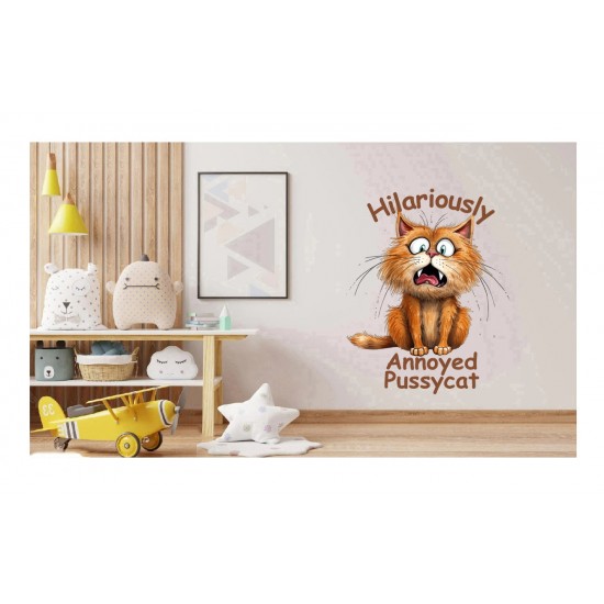 Sticker decorativ Pisica, Portocaliu, 78 cm, 1313STK-3