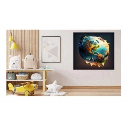 Sticker decorativ, Planeta, Albastru, 60 cm, 1315STK-1