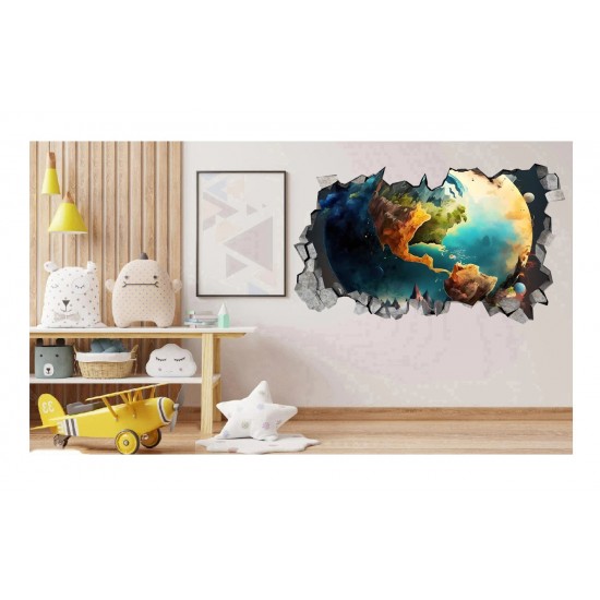 Sticker decorativ, Planeta, Albastru, 90 cm, 1315STK-2