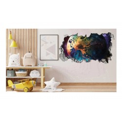 Sticker decorativ, Planeta, Albastru, 90 cm, 1315STK-3