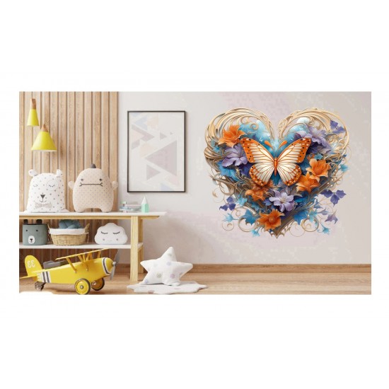Sticker decorativ Fluture, Multicolor, 61 cm, 1316STK-6