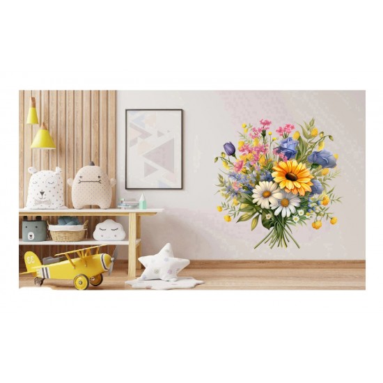 Sticker decorativ, Flori Salbatice, Galben, 60 cm, 1319STK-1 Sticker decorativ, Flori Salbatice, Galben, 60 cm, 1319STK-1
