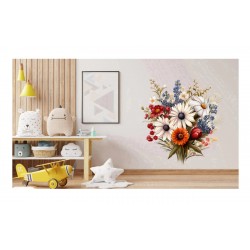 Sticker decorativ, Flori Salbatice, Alb, 62 cm, 1319STK-4 Sticker decorativ, Flori Salbatice, Alb, 62 cm, 1319STK-4