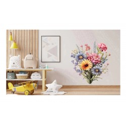 Sticker decorativ, Flori Salbatice, Turcoaz, 69 cm, 1319STK-5