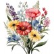 Sticker decorativ, Flori Salbatice, Rosu, 68 cm, 1319STK-7
