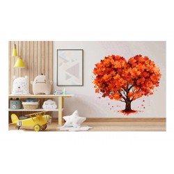 Sticker decorativ, Copac, Portocaliu, 65 cm, 1320STK-2 Sticker decorativ, Copac, Portocaliu, 65 cm, 1320STK-2