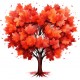 Sticker decorativ, Copac, Portocaliu, 61 cm, 1320STK-5