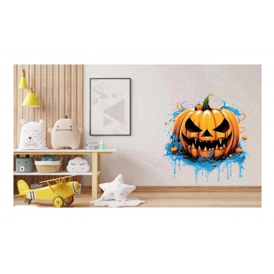 Sticker decorativ, Dovleac Halloween, Portocaliu, 72 cm, 1322STK Sticker decorativ, Dovleac Halloween, Portocaliu, 72 cm, 1322STK