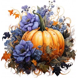 Sticker decorativ, Dovleac, Portocaliu, 62 cm, 1322STK-5