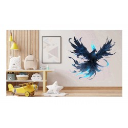 Sticker decorativ, Pasarea Phoenix, Negru, 61 cm, 1323STK