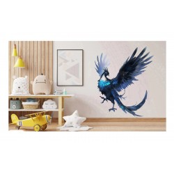 Sticker decorativ, Pasarea Phoenix, Negru, 72 cm, 1323STK-2