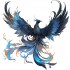 Sticker decorativ, Pasarea Phoenix, Turcoaz, 61 cm, 1323STK-6