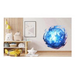 Sticker decorativ,Pasarea Phoenix-Puterea, Albastru, 61 cm, 1323STK-8