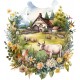 Sticker decorativ, Ferma, Verde, 66 cm, 1324STK-3 Sticker decorativ, Ferma, Verde, 66 cm, 1324STK-3