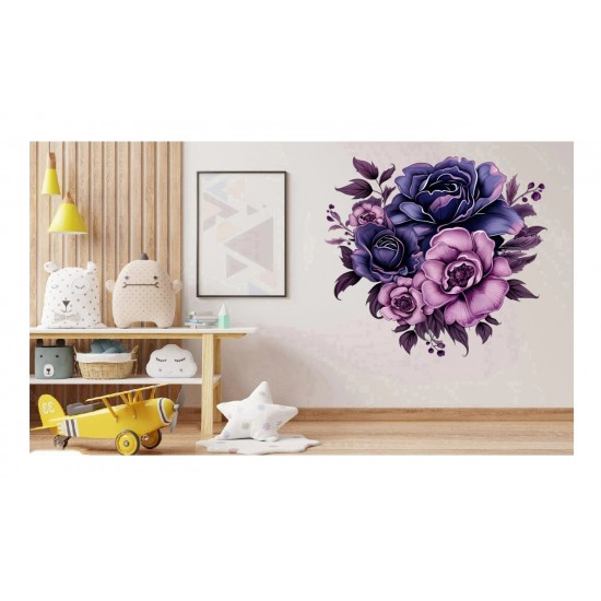Sticker decorativ, Flori, Multicolor, 61 cm, 1325STK-2 Sticker decorativ, Flori, Multicolor, 61 cm, 1325STK-2