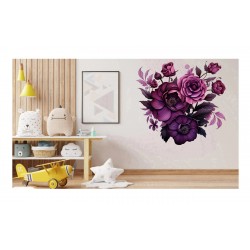 Sticker decorativ, Flori, Roz, 62 cm, 1325STK-5