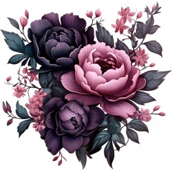 Sticker decorativ, Flori, Multicolor, 61 cm, 1325STK-6