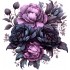Sticker decorativ, Flori, Mov, 62 cm, 1325STK-7