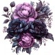 Sticker decorativ, Flori, Mov, 62 cm, 1325STK-7 Sticker decorativ, Flori, Mov, 62 cm, 1325STK-7