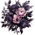 Sticker decorativ, Flori, Negru, 61 cm, 1325STK-8