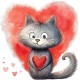 Sticker decorativ, Pisica, Rosu, 60 cm, 1326STK-6 Sticker decorativ, Pisica, Rosu, 60 cm, 1326STK-6