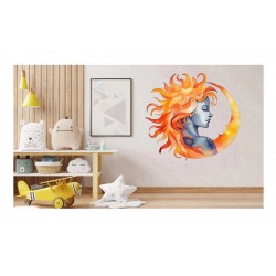 Sticker decorativ, Woman, Turcoaz, 63 cm, 1328STK-5 Sticker decorativ, Woman, Turcoaz, 63 cm, 1328STK-5