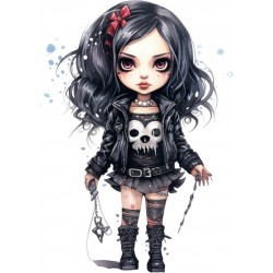 Sticker decorativ, Printesa Rock, Negru, 84 cm, 1331STK-10