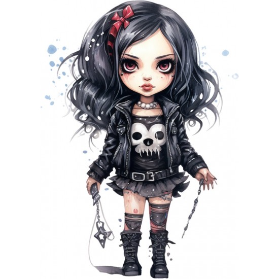 Sticker decorativ, Printesa Rock, Negru, 84 cm, 1331STK-10