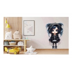 Sticker decorativ, Printesa Rock, Negru, 90 cm, 1331STK-4 Sticker decorativ, Printesa Rock, Negru, 90 cm, 1331STK-4