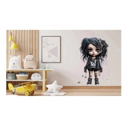 Sticker decorativ, Printesa Rock, Negru, 90 cm, 1331STK-5 Sticker decorativ, Printesa Rock, Negru, 90 cm, 1331STK-5