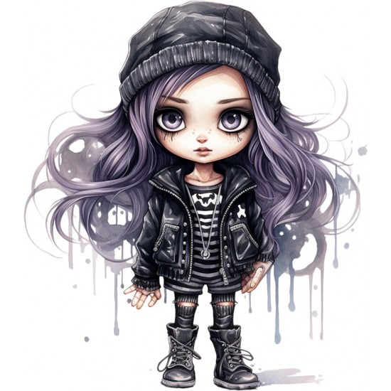 Sticker decorativ, Printesa Rock, Negru, 68 cm, 1331STK-8