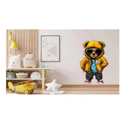 Sticker decorativ, Teddy Hip Hop, Galben, 90 cm, 1332STK Sticker decorativ, Teddy Hip Hop, Galben, 90 cm, 1332STK