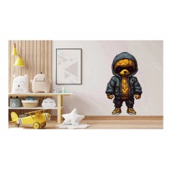 Sticker decorativ, Teddy Hip Hop, Negru, 90 cm, 1332STK-3 Sticker decorativ, Teddy Hip Hop, Negru, 90 cm, 1332STK-3