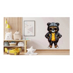 Sticker decorativ, Teddy Hip Hop, Negru, 90 cm, 1332STK-5 Sticker decorativ, Teddy Hip Hop, Negru, 90 cm, 1332STK-5