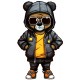 Sticker decorativ, Teddy Hip Hop, Negru, 90 cm, 1332STK-5