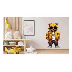 Sticker decorativ, Teddy Hip Hop, Portocaliu, 90 cm, 1332STK-6 Sticker decorativ, Teddy Hip Hop, Portocaliu, 90 cm, 1332STK-6
