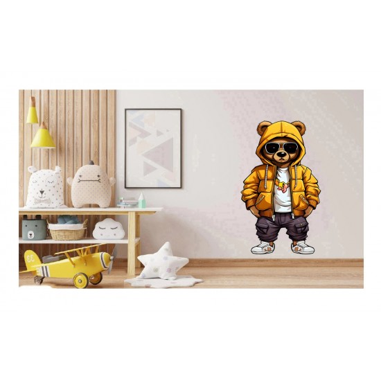 Sticker decorativ, Teddy Hip Hop, Portocaliu, 90 cm, 1332STK-6 Sticker decorativ, Teddy Hip Hop, Portocaliu, 90 cm, 1332STK-6