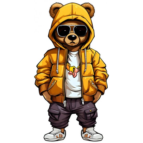 Sticker decorativ, Teddy Hip Hop, Portocaliu, 90 cm, 1332STK-6 Sticker decorativ, Teddy Hip Hop, Portocaliu, 90 cm, 1332STK-6