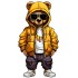 Sticker decorativ, Teddy Hip Hop, Portocaliu, 90 cm, 1332STK-6