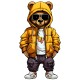 Sticker decorativ, Teddy Hip Hop, Portocaliu, 90 cm, 1332STK-6 Sticker decorativ, Teddy Hip Hop, Portocaliu, 90 cm, 1332STK-6